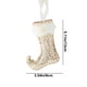 thumbnail image 3 of Adornos navideños color champán | Elegantes adornos de PVC y espuma para árbol | Diseños de caja de regalo, bota y perla para coronas navideñas y manualidades, 3 of 6