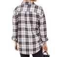 thumbnail image 4 of STARVNC Women Plaid Print Lapel Collar Single Breasted Long Sleeve Pocket Blouse, 4 of 7