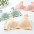 thumbnail image 4 of Lohuatrd Women Sports Bra Seamless Detachable Pads Solid Color Lace Decor Soft Elastic Breathable Breast Support No Wire Lady Underwear Daily Bra, 4 of 8