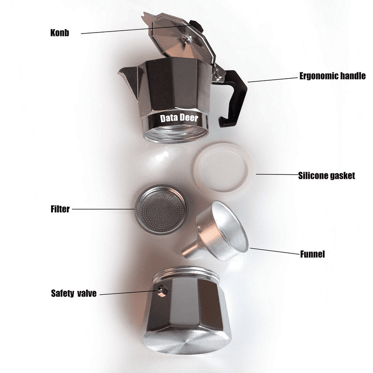 1,3,6,9,12 Cups Espresso Coffee Maker Aluminium Moka Pot