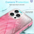 thumbnail image 4 of For iPhone 14 Pro Case Gradient Feather Pattern Full Body Protection Phone Shell - Rose, 4 of 5