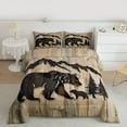 thumbnail image 3 of Homewish Wild Bear Silhouette Bedding Comforter Set,Jungle Animal Twin Comforter Sets,Beige Brown Bedding Set For Boys Kids,Luxury Bedroom Decor Reversible,2 Pieces, 3 of 9