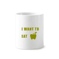 thumbnail image 1 of Comer frutas deseo vida Cepillo de dientes titular de la pluma Mug de ceramica blanca taza 350ml, 1 of 2