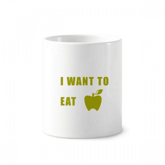 Comer frutas deseo vida Cepillo de dientes titular de la pluma Mug de ceramica blanca taza 350ml