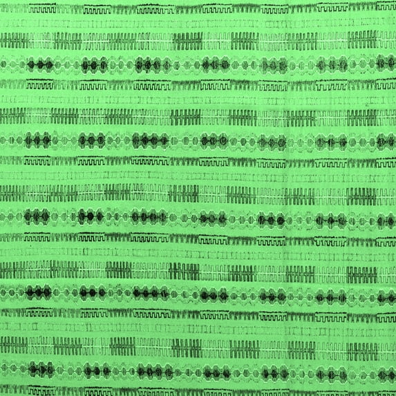 Ahgly Company Indoor Square Abstract Emerald Green Modern Area Rugs, 8' Square