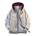 thumbnail image 1 of Mceream Mens Hoodies Zip Up Lightweight Long Sleeve Solid Color Casual Fleece Sweatshirt Pullover Sports Jacket with Pockets Plus Size Outwear Ropa Para Invierno HombreGray XXXL, 1 of 8