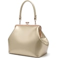 thumbnail image 3 of SQDWYGUO Kiss Lock Frame Handbag, PU Leather Shoulder Tote Bag Messenger Hobo Clutch Purse for Women Formal Work Leisure,Bright Gold,1, 3 of 7