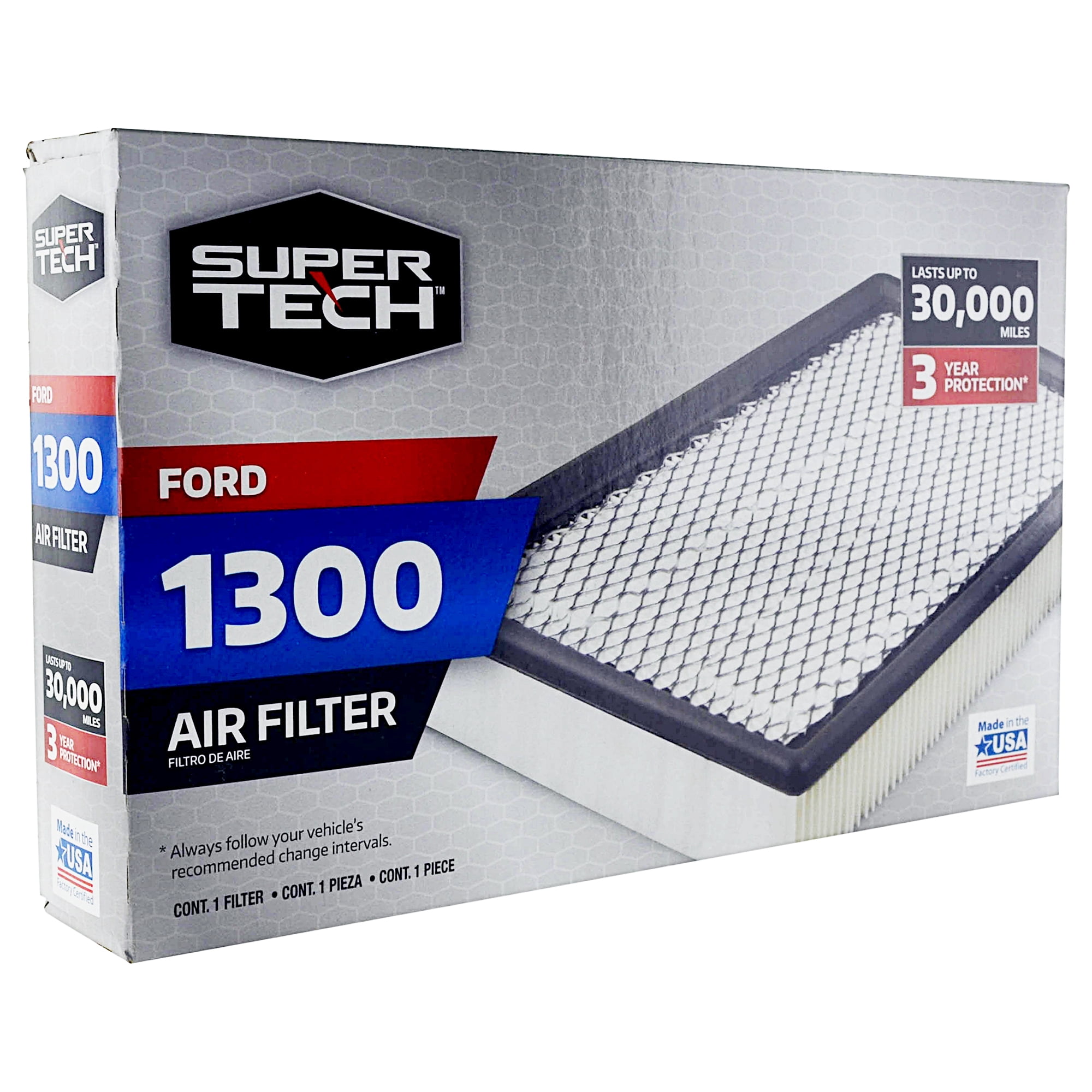 Super Tech 1300 Engine Air Filter, Replacement Filter for Ford Fits select: 2006-2012 FORD FUSION, 2006 LINCOLN ZEPHYR