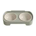 thumbnail image 2 of Double Bowl Pet Feeder 350 ml Each Bowl Raised Cat Food and Water Dish Set for Small Dogs, Anti-Slip Non Tip Elevated Feeding Station with Removable Bowls, Beige, 32.5 x 17 x 8.5 cm, 2 of 7