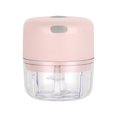 thumbnail image 1 of Mini picadora de ajo eléctrica inalámbrica, picadora de carne, picadora de alimentos, carga USB, color rosa, 100 ml, 1 of 5