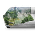 thumbnail image 2 of Nature Soft Flannel Fleece Throw Blanket, Detain Waterfall Guangxi Misty Jungle Forest Waterscape Scene Picture, Cozy Plush for Indoor and Outdoor Use, 70" x 90", Fern Green Multicolor, by Ambesonne, 2 of 5