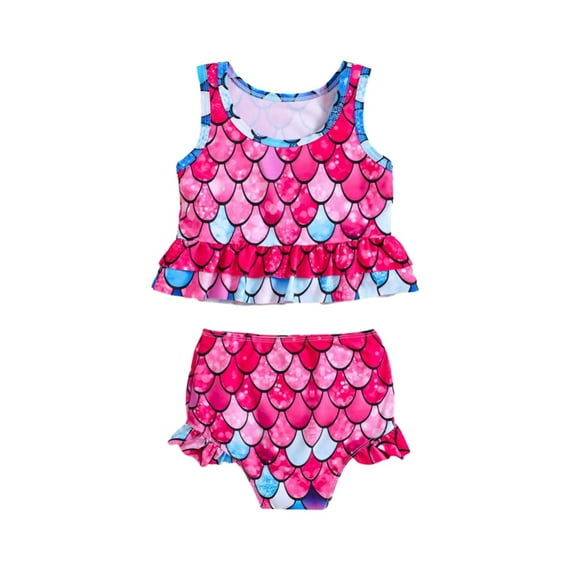 GYRATEDREAM Toddler Girls Cropped 2-Piece Swimsuits Sleeveless Tankini Bathing Suit Summer Outfit Set with UPF50  Sun Protection