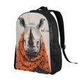 thumbnail image 2 of Fuzoiu Polka Dot Rhino Welcome Print Laptop Backpack,Work Business Backpacks, Large Capacity Nurse Bag College Bookbag for School, Waterproof Casual Daypack for Travel, 2 of 8