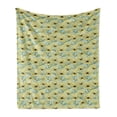 thumbnail image 1 of Floral Soft Flannel Fleece Throw Blanket, Continuous Innocent Echinacea Hand Drawn Sketch, Cozy Plush for Indoor and Outdoor Use, 70" x 90", Pastel Yellow Pale Blue, by Ambesonne, 1 of 5