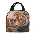 thumbnail image 1 of Easygdp Colorful Plant Tiger Bolsa Térmica Premium - Tela Oxford Impermeable, Gran Capacidad, Bolsillo Frontal, Unisex para Trabajo, Escuela, Actividades al Aire Libre y Picnics, 1 of 8