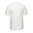 thumbnail image 4 of ZVNAΖH Mens Summer Casual Linen Short Sleeve Shirt Half Button Collarless Pullover Shirts Blouse Tops, 4 of 5