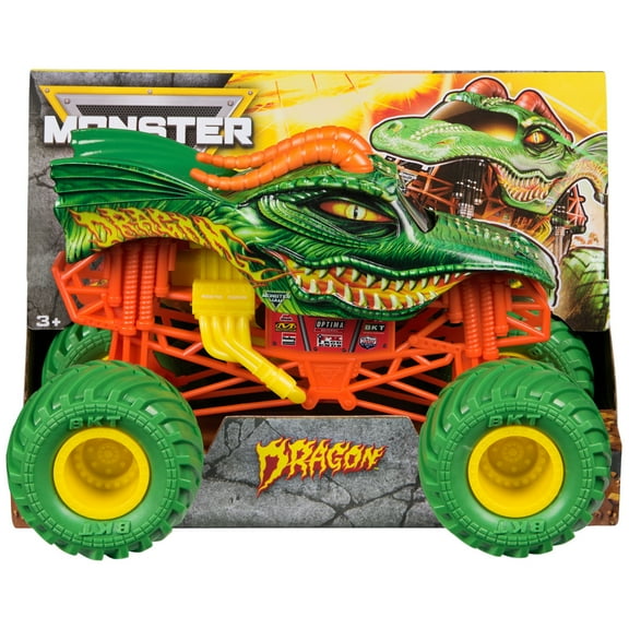Monster Jam, Official Dragon Monster Truck, Collector Die-Cast Vehicle, 1:24 Scale, Kids Toys for Boys and Girls Ages 3 and up