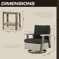 thumbnail image 6 of MeetLeisure Outdoor Polyethylene (PE) Wicker Swivel Rocker Chair with Side Table，Black, 6 of 6