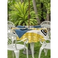 thumbnail image 3 of Outdoor Tablecloth with Umbrella Hole for Patio/Picnic/Party/Camping, Bee Truck Waterproof Table Cloth Round Cover Washable, Yellow Honey Daisy Floral Patterned Plaid (Dia 60"), 3 of 8