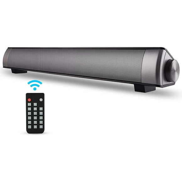 Barra de sonido, TOPROAD Soundbar con cable y altavoz Bluetooth 5.0 inalámbrico, micrófono incorporado, para teléfono móvil/tableta/proyector y compatible con TV con salida AUX/RCA