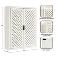 thumbnail image 6 of Kate and Laurel Mezzeta Decorative Coastal Two-Door Floating Bathroom Cabinet, 22 x 7 x 28, White, Decorative Over Toilet Storage Cabinet for Use as Bath Storage or Living Room Decor, 6 of 10