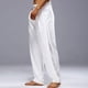 thumbnail image 4 of Pantalones casuales holgados de pierna recta para hombre, de longitud completa, con bolsillo frontal plisado doble., 4 of 7