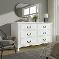 thumbnail image 2 of Gacfiew Classic 6 Drawer Dresser for Bedroom, Solid White Dressers & Chest of Drawers with Wide Storage Cabinet (White), 2 of 7