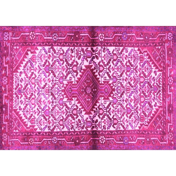 Ahgly Company Indoor Rectangle Persian Pink Traditional Area Rugs, 5' x 7'