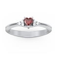 thumbnail image 2 of Birthstone Heart Ring with Shoulder Accents - Garnet (January), 2 of 4
