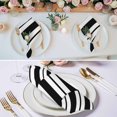 thumbnail image 3 of Cloth Napkins Set of 8 - 20x20 Inches, Black Striped Washable Reusable Table Napkins, Blue Geometric Line Stripes Farmhouse Soft & Absortbent Dining Napkin for Party Wedding Hotel Restaurant, 3 of 9