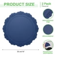 thumbnail image 2 of Juego de 2 manteles individuales redondos de silicona Uxcell, manteles de 14" para mesa de comedor, resistentes al calor, impermeables y a prueba de aceite, color azul oscuro, 2 of 7