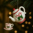 thumbnail image 3 of QHUDLV Christmas Teapot Cup Ornament,3.15 in Acrylic Pendant,Festive Tree Hanging Decoration, 3 of 9