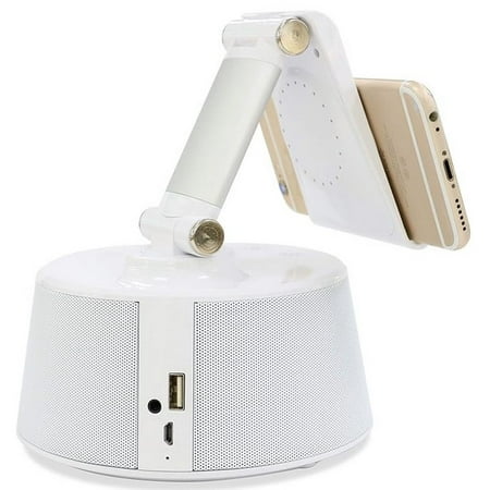 Emerson Radio Docking Station with Wireless Charging, Bluetooth Speaker, Hands-Free Calling and Adjustable Arm, ER-X300