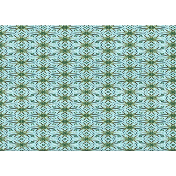 Ahgly Company Indoor Rectangle Patterned Blue Lagoon Blue Area Rugs, 8' x 10'
