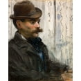 thumbnail image 2 of Manet, Edouard 15x18 White Modern Wood Framed Museum Art Print Titled - Portrait of Alphonse Maureau, 2 of 4