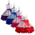thumbnail image 3 of AJZIOJIRO Kids Toddler Flower Girls Wedding Tulle Dresses 3-10T Baby Maxi High Low Gown Dance Tulle Tutu Princess Dress, 3 of 9