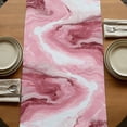 thumbnail image 5 of Table Runners 72 Inches Long Dress Scarves, Pink Marble Farmhouse Kitchen/Dining Table Runner, Coffee Tablerunners, Summer Ocean Wave Red Ombre 16x72 Inch, 5 of 9