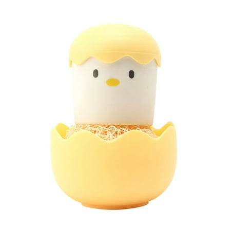 

Fairnull 1 Set Cleaning Brush Eye-catching Cartoon Shape PP Removable Cleaning Ball Brush for Home