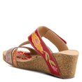 thumbnail image 7 of L'Artiste by Spring Step Women's Swan Slide Sandals Hand Painted Leather, Adjustable Straps, Floral Design, Wedge Heel, Hook & Loop, Open Toe, 7 of 7