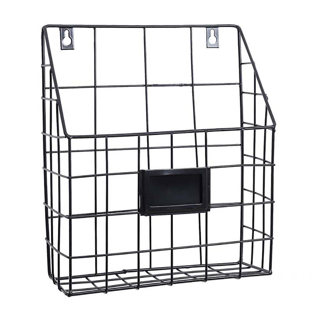Hanging File Holder, Wall Mounted Metal Mesh Basket Magazine Rack Book