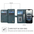 thumbnail image 4 of for iPhone 16e PU Leather 2 in 1 Case, Detachable Magnetic Wallet Case with Card Holder, Removable Flip Folio Cover with Stand Shockproof Protective Phone Cover, Compatible with MagSafe, Navyblue, 4 of 8
