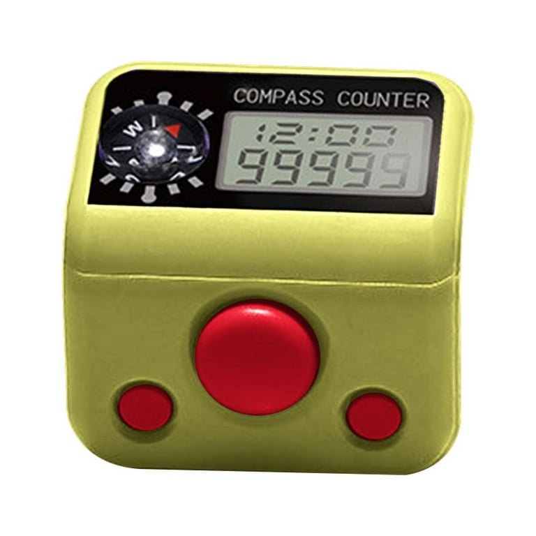 Finger Tally Counter with Compass Digital Electronic Tasbeeh Counters Lap  Track Handheld Clicker Re-settable Counter 