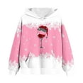 thumbnail image 5 of lcziwo Hoodies for Teen Girls Wine Glass Graphic Long Sleeve Oversized Sweatshirts Christmas Holiday Hooded Pullover Tops Winter Clothes, Pink, 120, 5 of 7