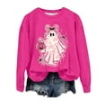 thumbnail image 2 of In October We Wear Pink Halloween Ghost Sweatshirts for Women 2025 Cancer Awareness Sweatshirt Pullover Tops, 2 of 5