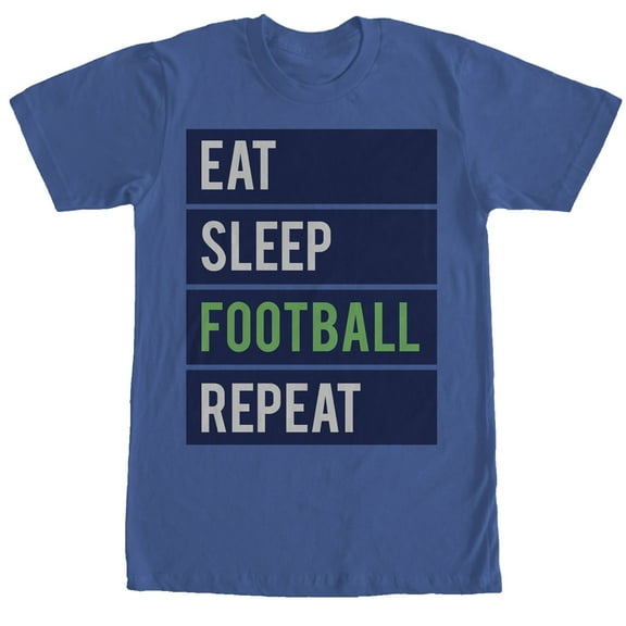 Men's CHIN UP Eat Sleep Football Repeat  Graphic Tee Royal Blue Medium