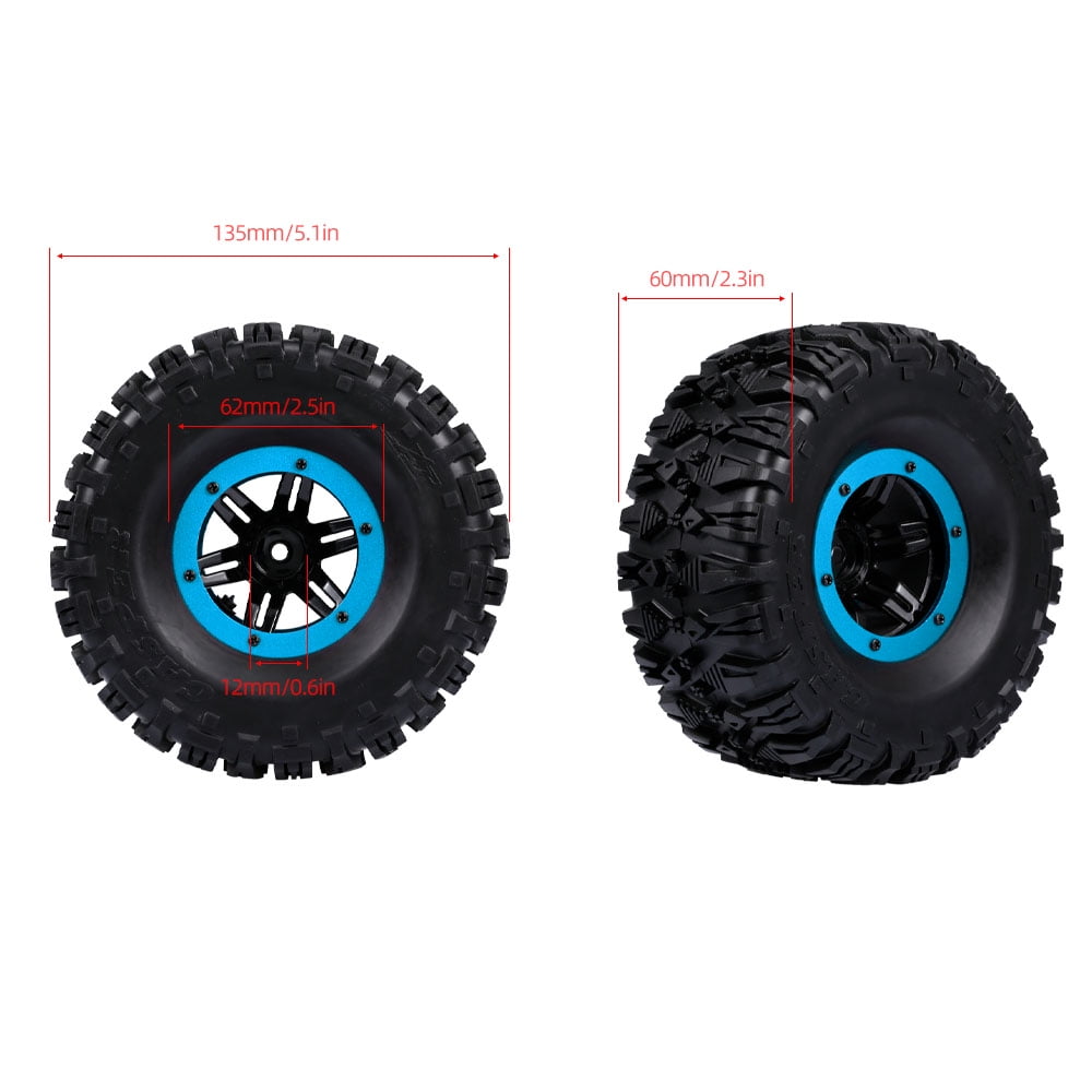 Drfeify RC Car Rubber Tire 2pcs Wheel Tyre Upgrade Parts 85mm for 1/16 High Speed Model Car Buggy Truck