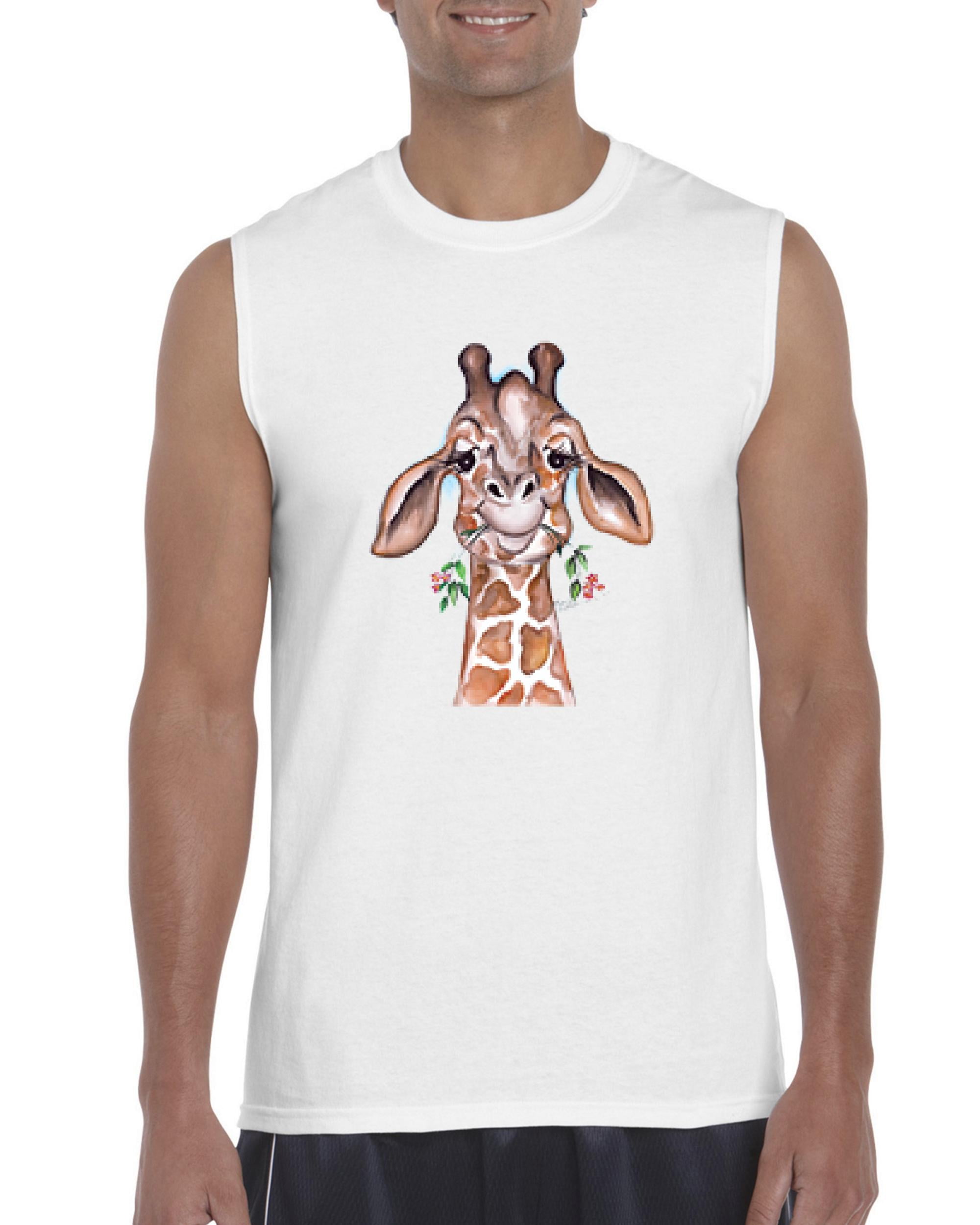 Artix Mens Giraffe Ultra Cotton Sleeveless TShirt