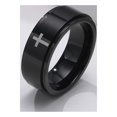 thumbnail image 4 of ORUYROP 6mm/8mm Titanium Steel Black/Silver/Gold Fidget Ring Engraved Small Cross Stainless Steel Spinner Rings Stress Relieving Anxiety Ring Engagement Wedding Promise Band for Women Men Boys, 4 of 7