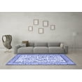 thumbnail image 3 of Ahgly Company Machine Washable Indoor Rectangle Persian Blue Traditional Area Rugs, 8' x 10', 3 of 4