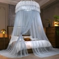 thumbnail image 3 of LAMIRO Bed Canopy for Girls&Adults,Round Dome Ombre Canopy Bed Curtains Mosquito Net Play Tent for Kids Teen Adult King Queen Full Double Bed, 3 of 7